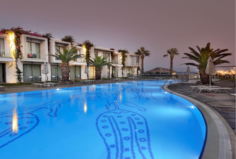 Elegant boutique hotel with serene sea-inspired design